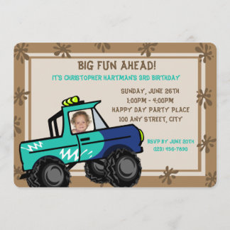 Vier Räder Spaß / Geburtstag Einladung