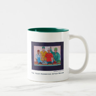 Vier Reiter nach Rehabilitation Zweifarbige Tasse