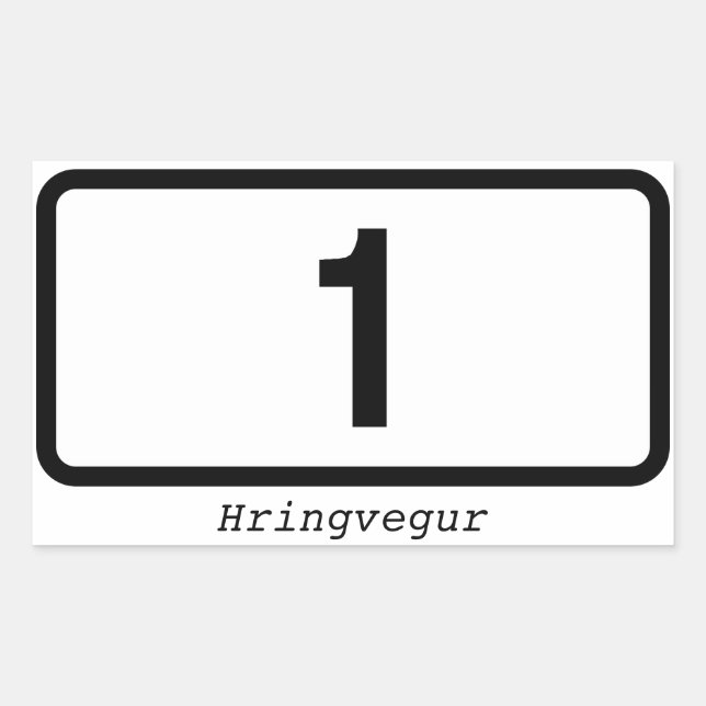 VIER Ringstraße (Hringvegur) Rechteckiger Aufkleber (Vorderseite)