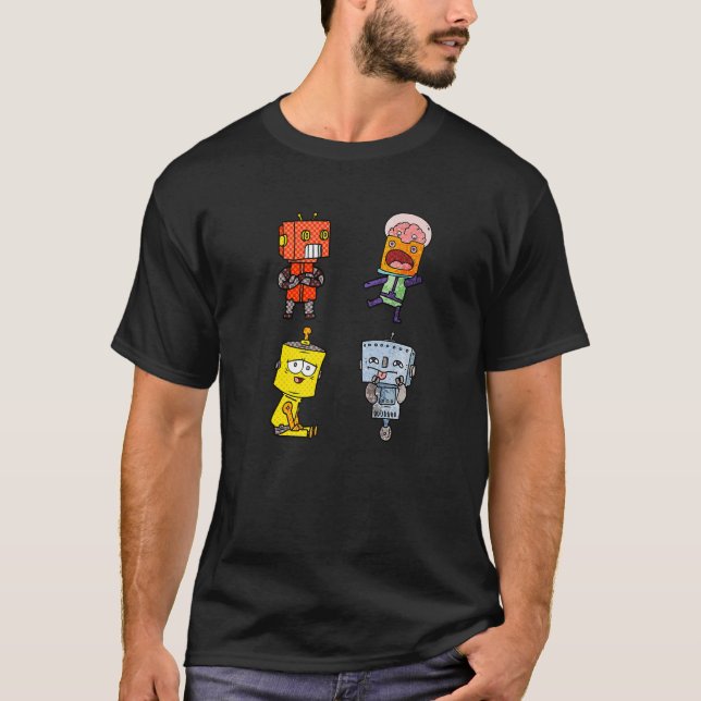 Vier Roboter T-Shirt (Vorderseite)