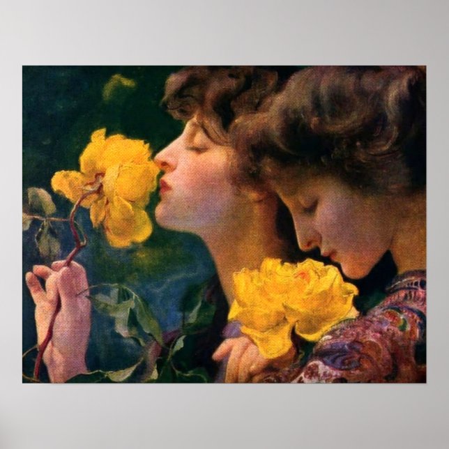Vier Rose von Franz Dvorak Poster (Vorne)