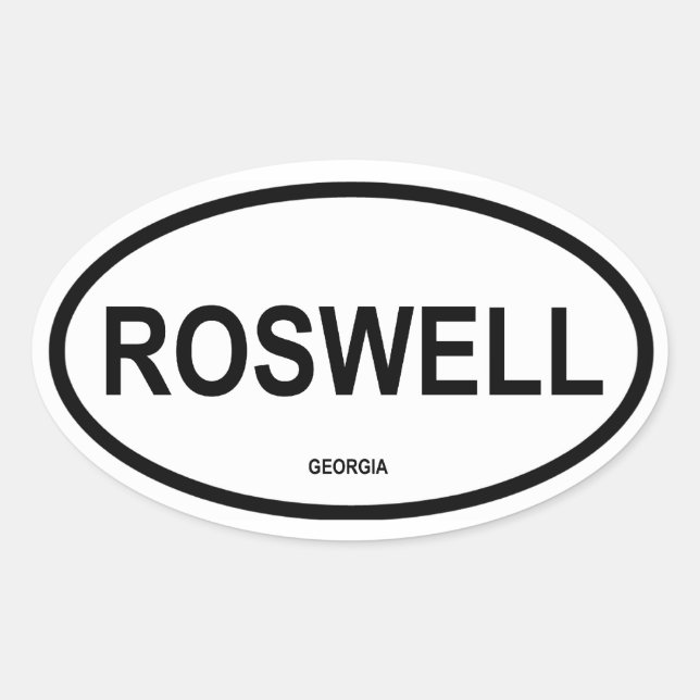VIER Roswell, Georgien Ovaler Aufkleber (Vorderseite)