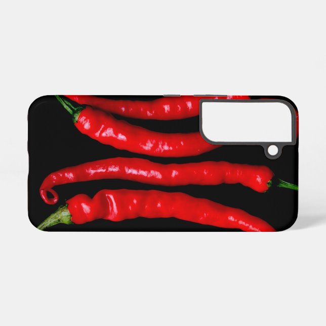 Vier Rote Chilis sgcnm Samsung Galaxy Hülle (Rückseite (Horizontal))