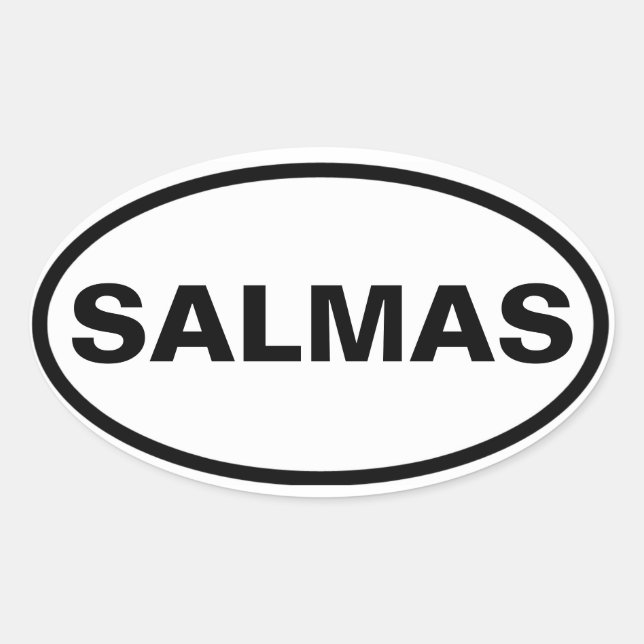 VIER Salmas Ovaler Aufkleber (Vorderseite)