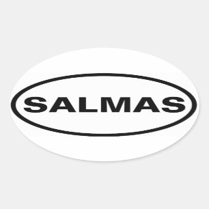 VIER Salmas Ovaler Aufkleber