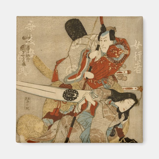 Vier Schauspieler, Kuniyoshi Japanisch Bildende Ku Magnet (Vorne)