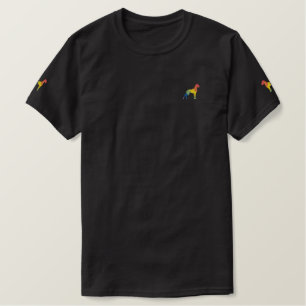 vier Silhouetten Deutsche Doggen Besticktes T-Shirt
