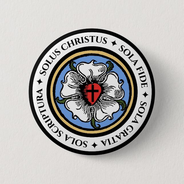 Vier Solas - Lutheran Button (Vorderseite)