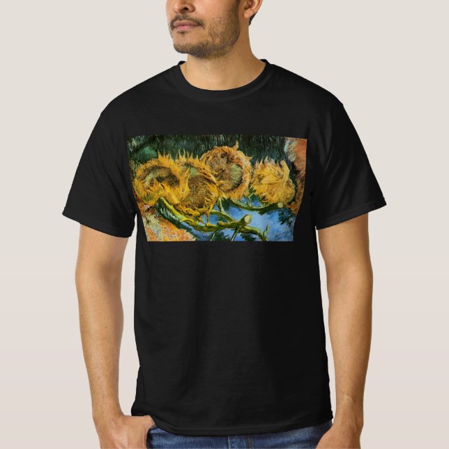 Vier Sonnenblumen schneiden von Vincent van Gogh T-Shirt (Vorderseite)