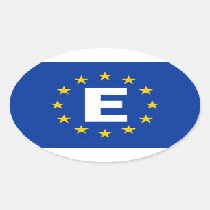 VIER Spanien "europäische Gewerkschafts-Flagge E. Ovaler Aufkleber