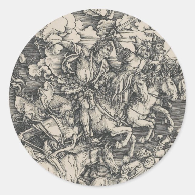 Vier Sperma der Apokalypse von Durer Runder Aufkleber (Vorderseite)