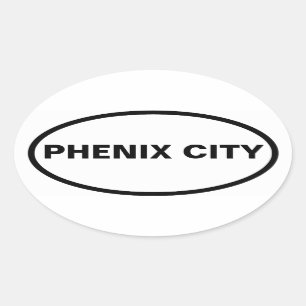 VIER Stadt Phenix, Alabama Ovaler Aufkleber