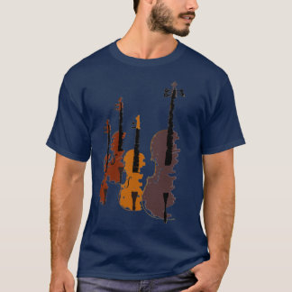 Vier stilisierte Violins Violin Player T-Shirt
