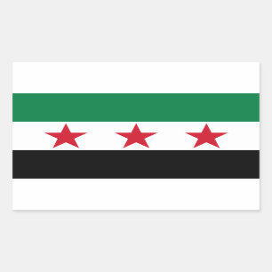 VIER Syrien-Flagge Rechteckiger Aufkleber