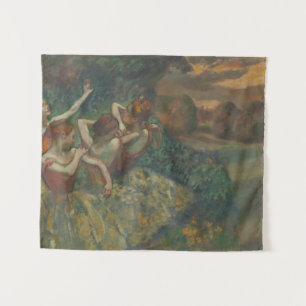 Vier Tänzer, beeindruckendes Gemälde, Edgar Degas Wandteppich