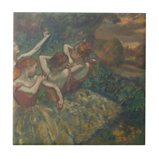 Vier Tänzer von Edgar Degas, Ballet Fine Art Fliese (Vorderseite)
