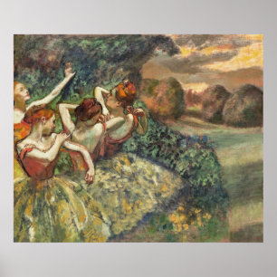 Vier Tänzer von Edgar Degas, klassische Ballettkun Poster