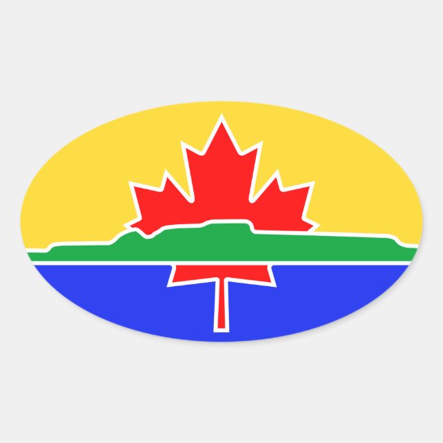 VIER Thunder Bay Flag Ovaler Aufkleber (Vorderseite)