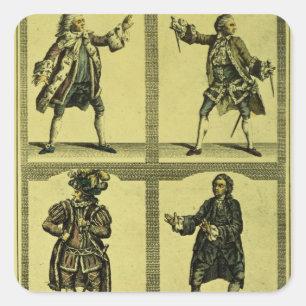 Vier tragische Rollen Quadratischer Aufkleber