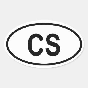 VIER Tschechoslowakei "CS" Ovaler Aufkleber