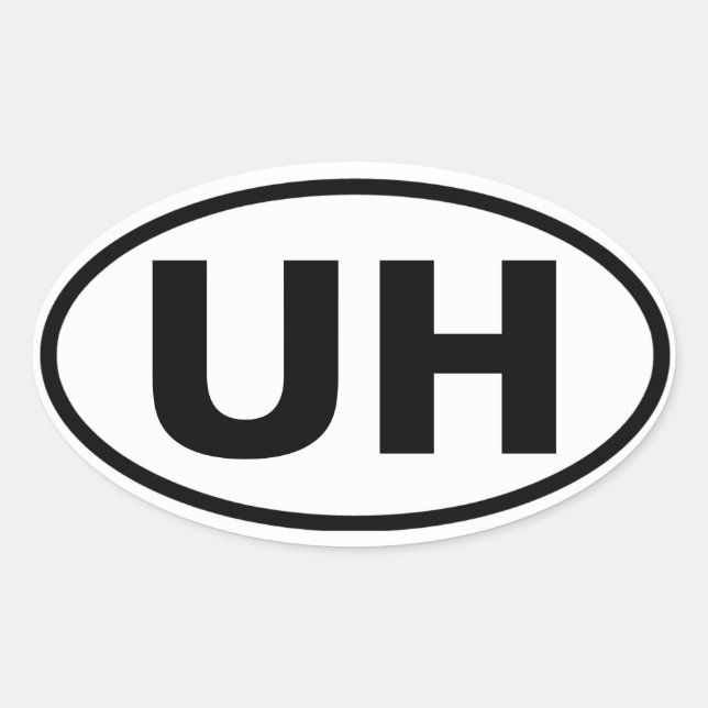 VIER Universitätsberge "UH" Ovaler Aufkleber (Vorderseite)
