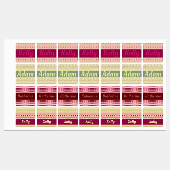 Vier verschiedene Designer Etiketten (Blatt)