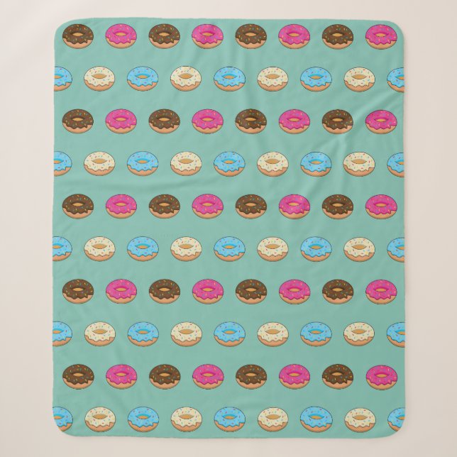 Vier verschiedene Donuts Muster Sherpadecke (Vorderseite)