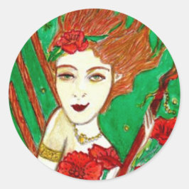 Vier von Wands Runder Aufkleber