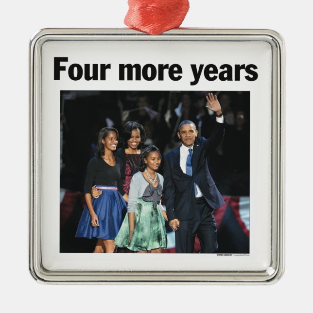 Vier weitere Jahreobama-Weihnachtsverzierung Ornament Aus Metall (Vorne)