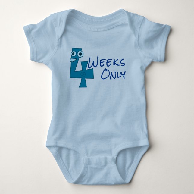 Vier Wochen Baby Strampler (Vorderseite)