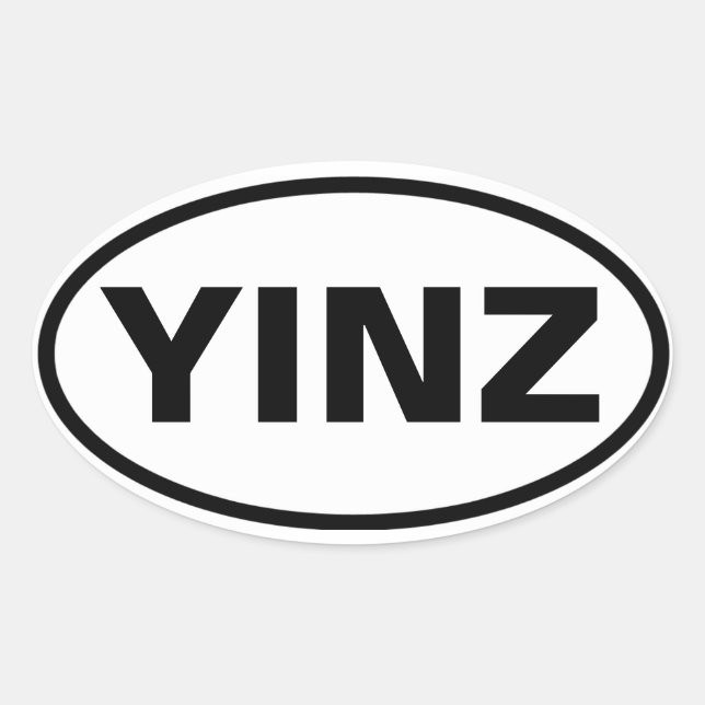 VIER "YINZ" OVALER AUFKLEBER (Vorderseite)