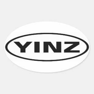 VIER "YINZ" OVALER AUFKLEBER