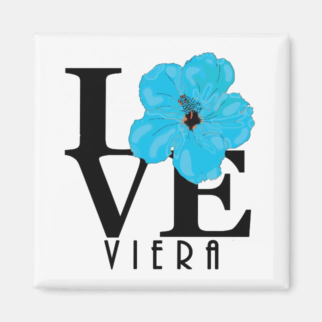 Viera LIEBE Blue Hibiskus Magnet (Vorne)