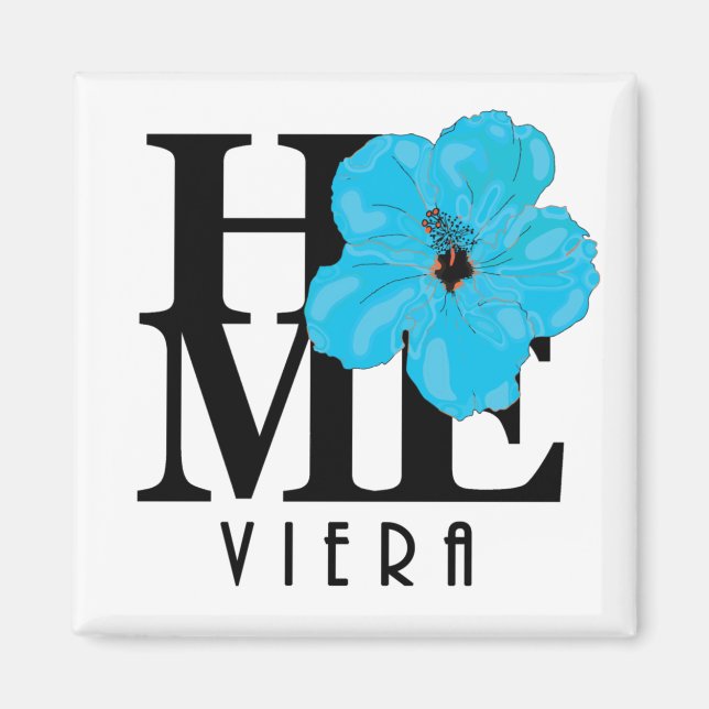 Viera ZUHAUSE Blue Hibiskus Magnet (Vorne)