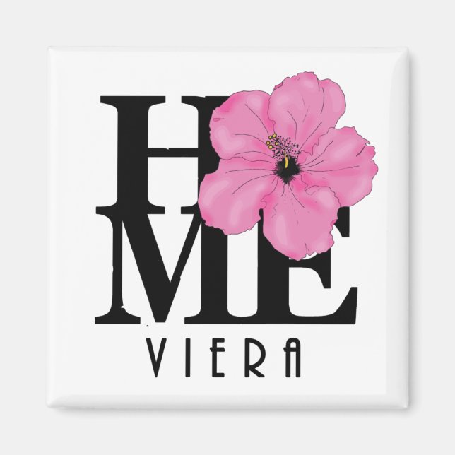 Viera ZUHAUSE Pink Hibisken Magnet (Vorne)