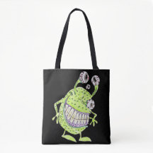 vieräugiges grünes Alien-Monster