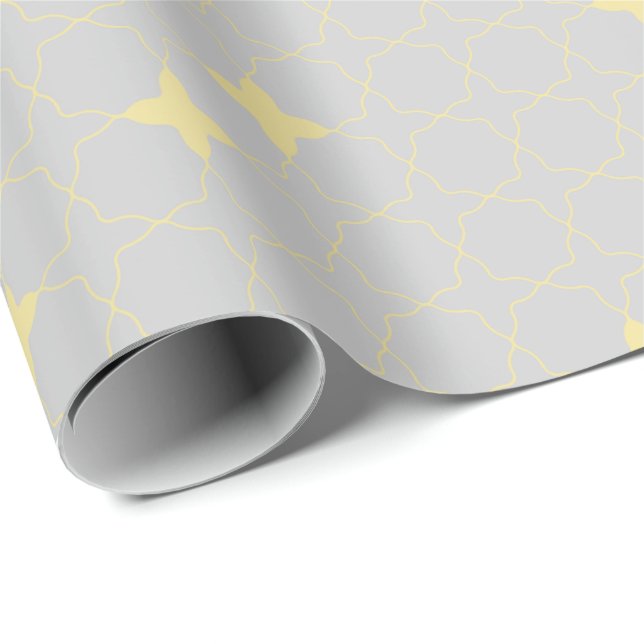 Vierblatt-Geometrisches Muster Geschenkpapier (Rolleneckpunkt)