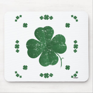 Vierblattklee - im Vintage-Stil Mousepad