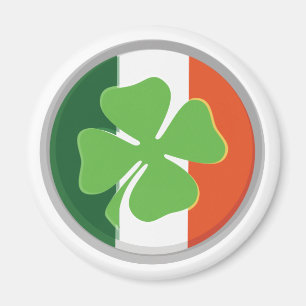 Vierblättrige Klee und irische Flaggenfarben Magnet