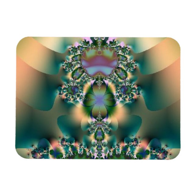 Vierblättriges Kleeblatt Abstrakt Necklace Magnet (Horizontal)