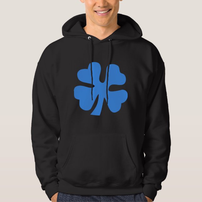 vierblättriges Kleeblatt - Baby Blue Hoodie (Vorderseite)