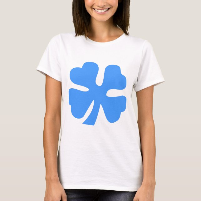 vierblättriges Kleeblatt - Baby Blue T-Shirt (Vorderseite)