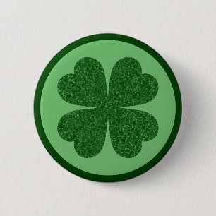Vierblättriges Kleeblatt Button