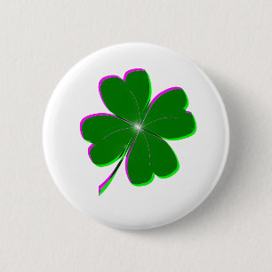 Vierblättriges Kleeblatt Button