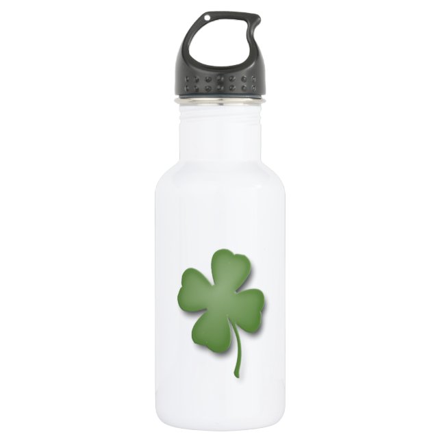vierblättriges Kleeblatt Edelstahlflasche (Vorderseite)