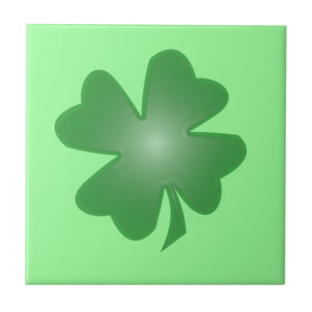 vierblättriges Kleeblatt Fliese (Vorderseite)