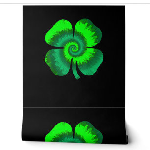 vierblättriges Kleeblatt Gefärbte Krawatte St Patr Tapete