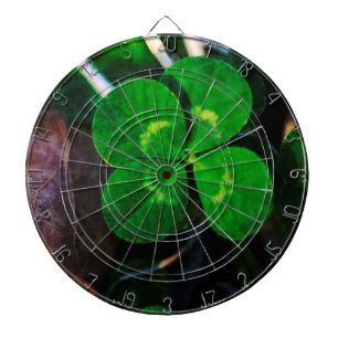 Vierblättriges Kleeblatt glücklich Dartscheibe