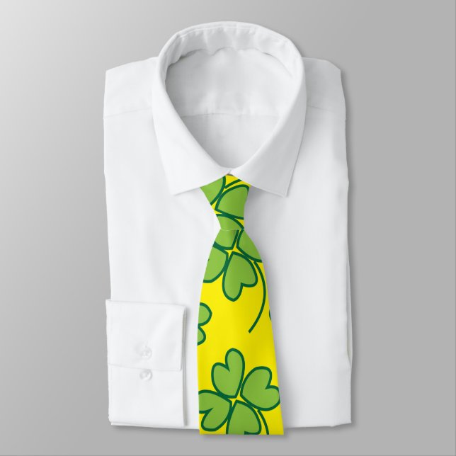 vierblättriges Kleeblatt Green Irish Krawatte (Gebunden)