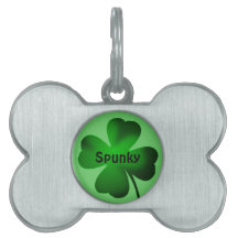 vierblättriges Kleeblatt Green Pet 2 ID Tag